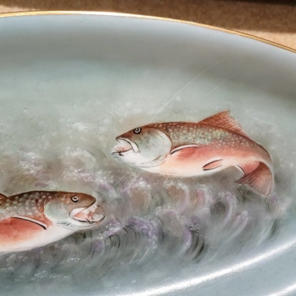 Theodore Haviland France Porcelain Platter Plate Salmon